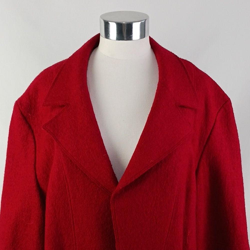 Joeffer Caoc Red Boiled Wool Open Front Jacket. - image 2